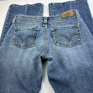 Levis 518 Women's Superlow Blue Denim Boot Cut Jeans Juniors Size 3 Long